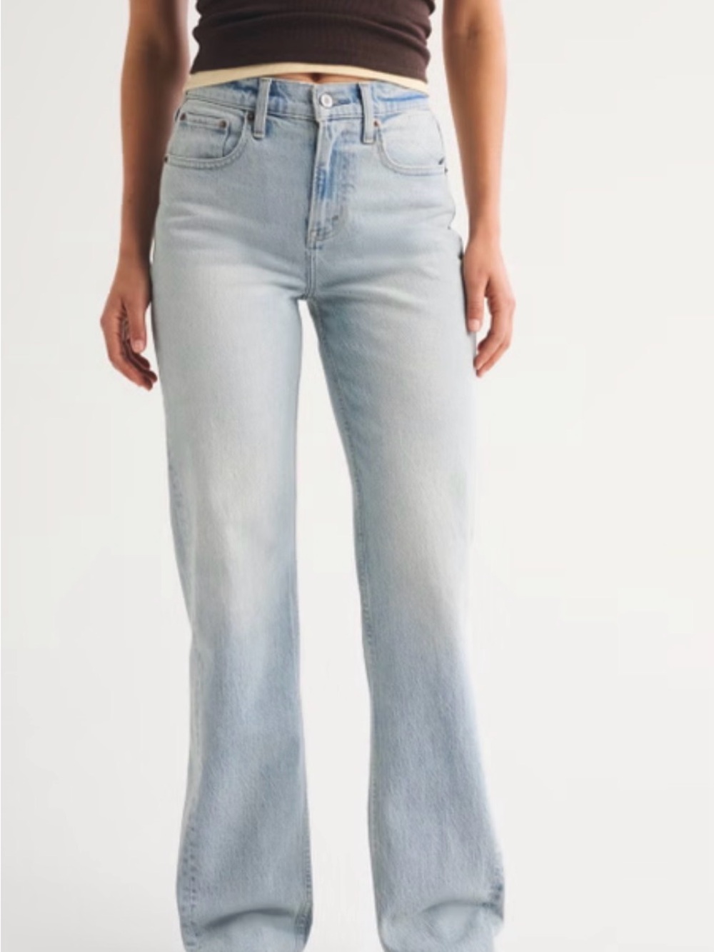 Abercrombie & Fitch High Rise 90s Relaxed Jeans Sz 28 Light Wash - Picture 9 of 11